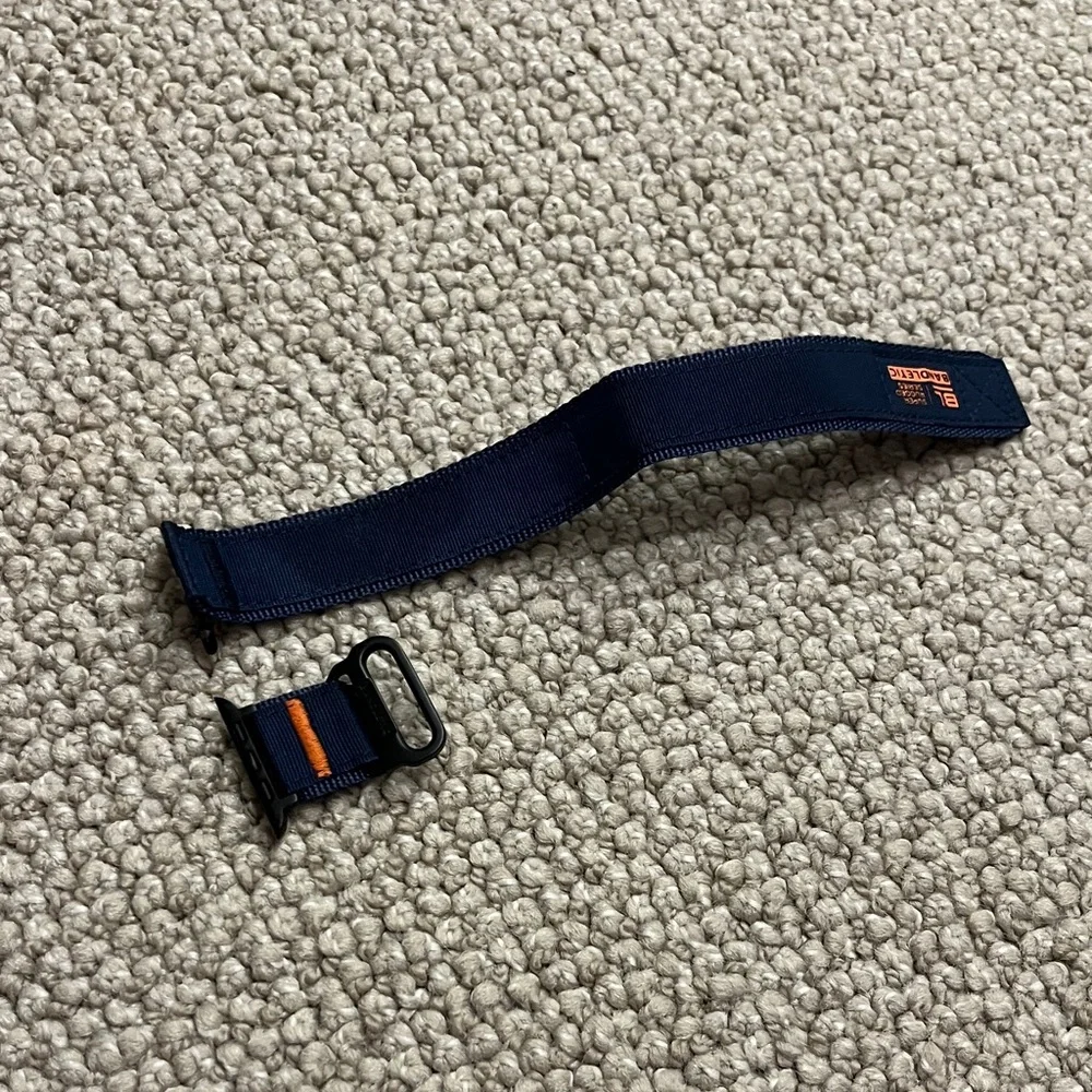 Navy Blue and Black Men's Apple Watch Band Strap
